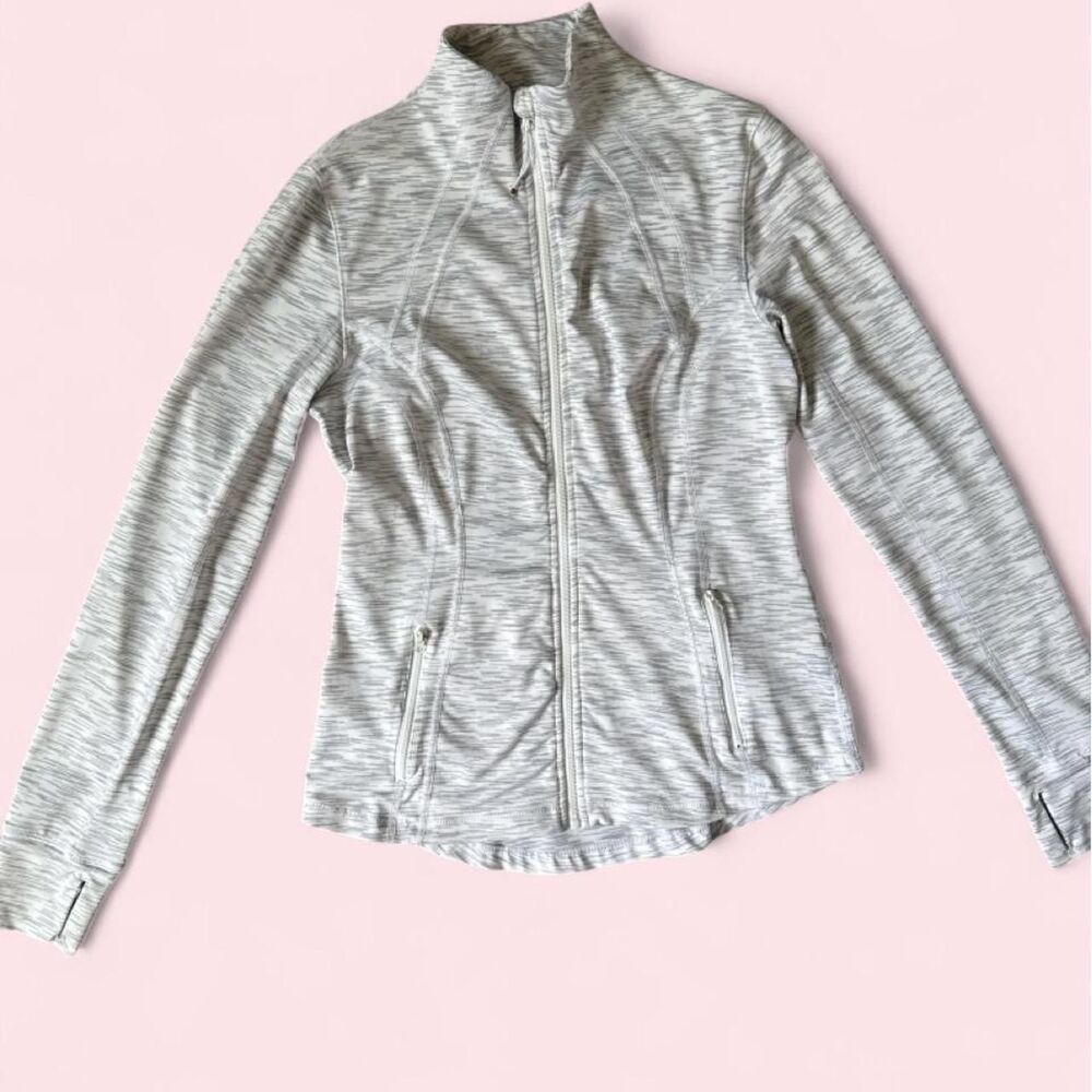 90 Degree by Reflex Women’s Full Zip Athletic Jacket Size M White Gray